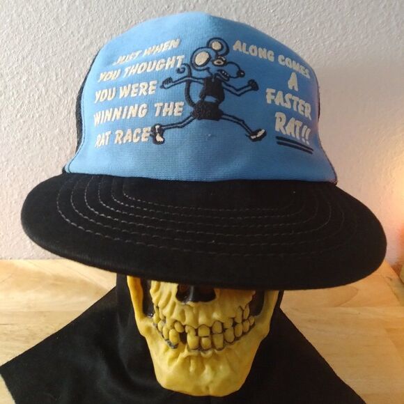 Vintage Faster Rat Race Snap Back Trucker Hat - Picture 1 of 9